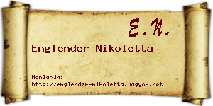 Englender Nikoletta névjegykártya
