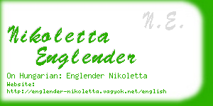 nikoletta englender business card
